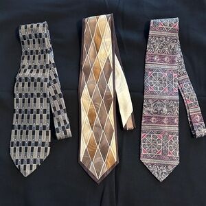 Vintage Elegant Men's Tie Set - Black, Brown, Beige, Blue, Burgundy and Gray
